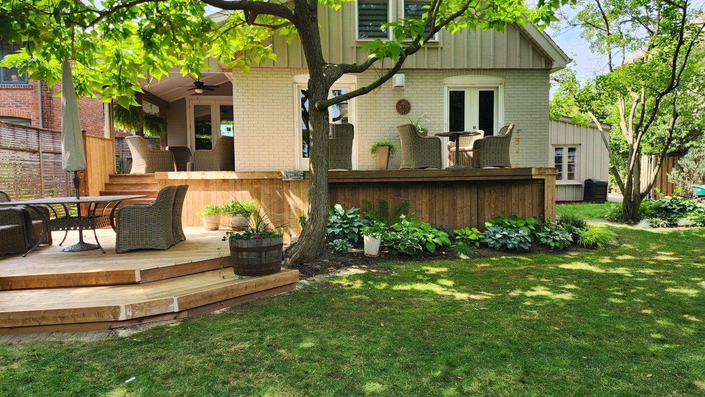 Backyard deck & landscaping