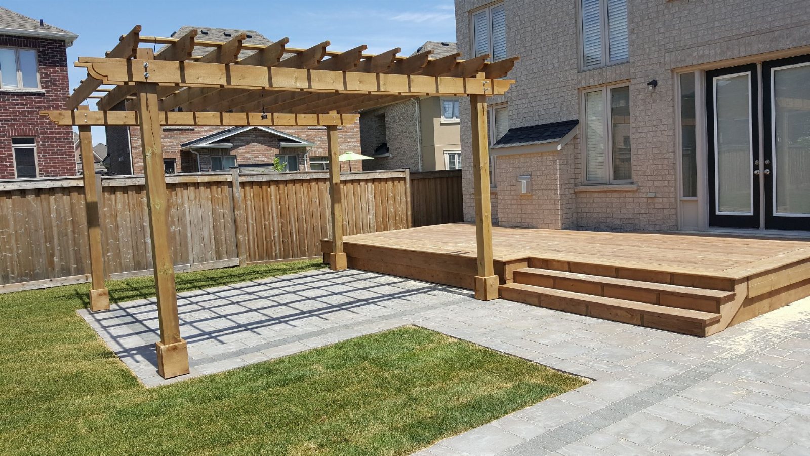 Pergola with platform deck