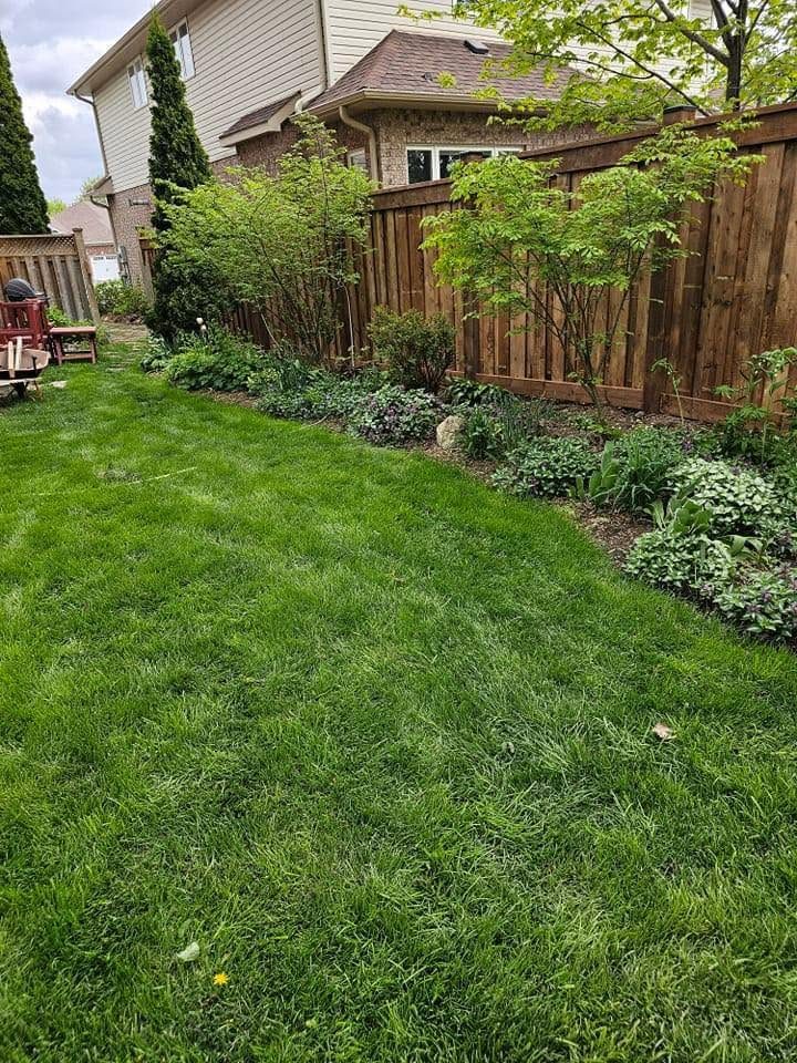 Privacy fence with garden landscaping