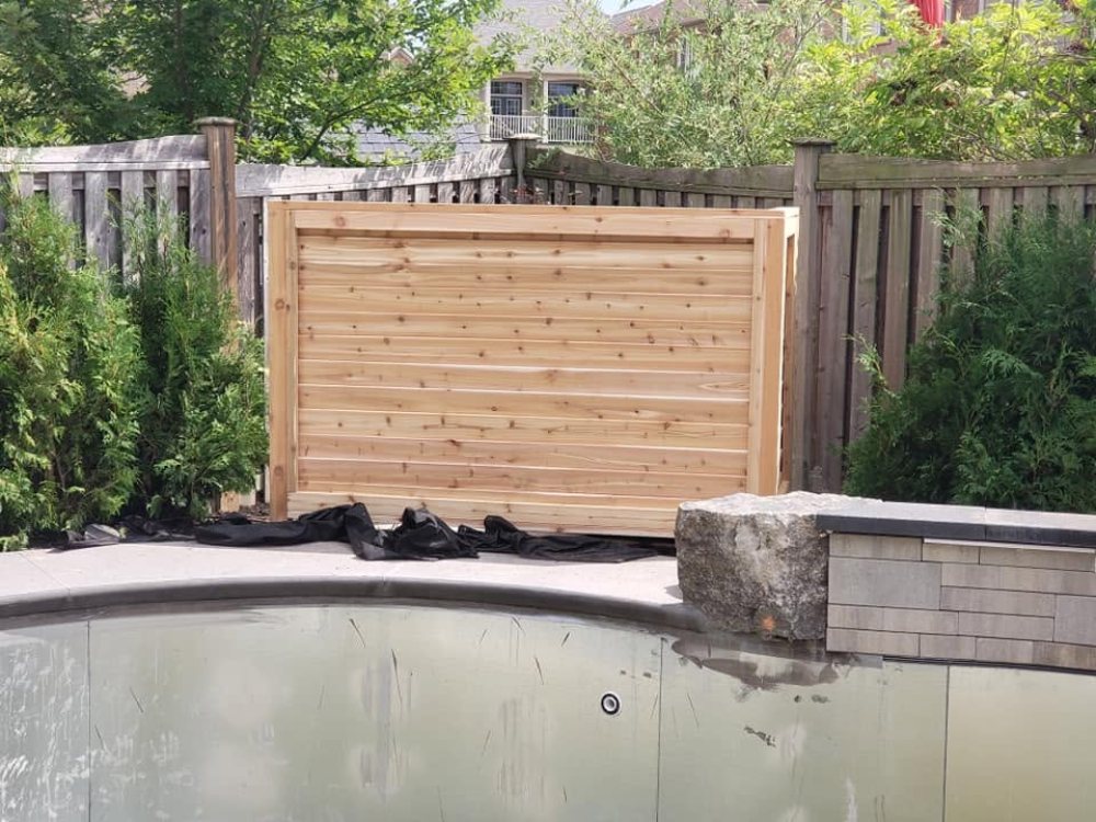 Poolside Privacy Screen — after